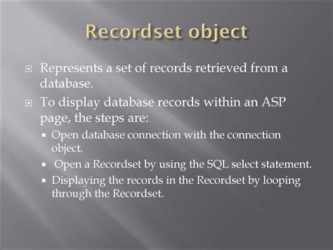 recordset object.